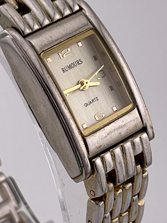 Rumours Rectangular Gold Tone Quartz Watch Champa… - image 2