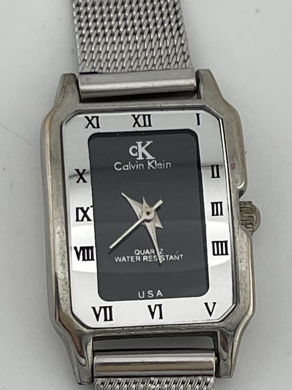 Calvin Klein Rectangular Black Dial Mesh Band Wat… - image 8
