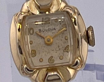 Bulova Vintage Ladies’ watch – L7, 10k Gold Rolled Plated bezel – Art Deco style- Swiss Made - 1957