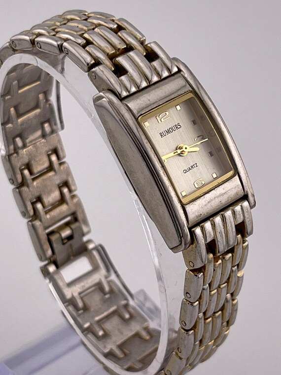 Rumours Rectangular Gold Tone Quartz Watch Champa… - image 3