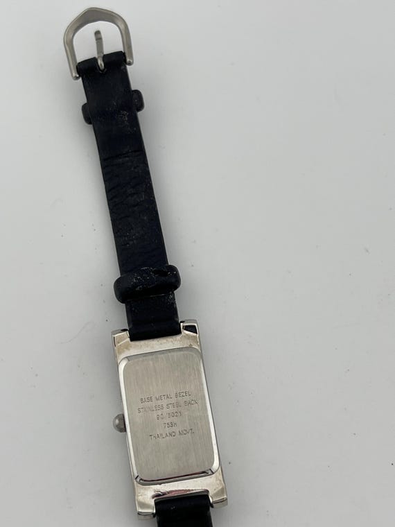 Nine & Co Silver Rectangular Leather Strap Quartz… - image 11