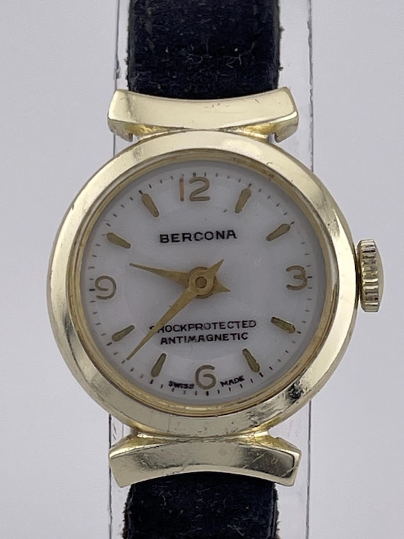 Parts/Repair VTG 1950s Bercona Antimagnetic Swiss Ladies Watch Manual Wind 21mm Bercona Antimagnetic Swiss Watch C 1950s Gold Tone 21mm  main image 3