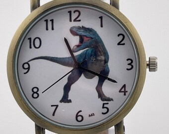 A43 Dinosaur Analog Klocka c 2005 Novelty Quartz Armbandsur 35 mm Tygarmband