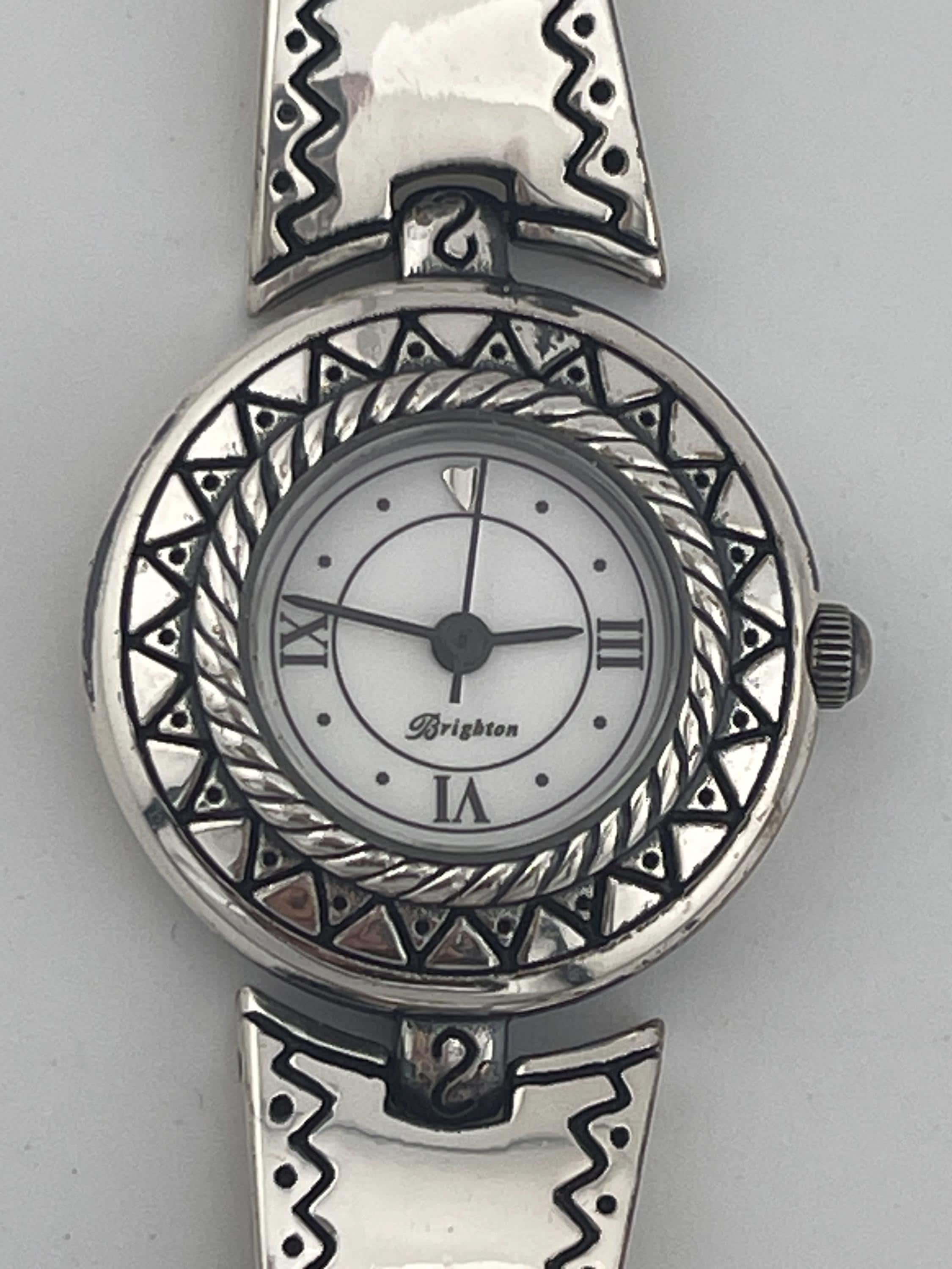 Brighton “tokyo” Women's Silver-tone Watch – Black Leather Band