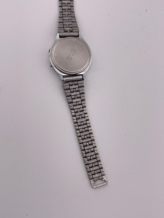 Manpierre Solid State Quartz Digital Silver-Tone … - image 9