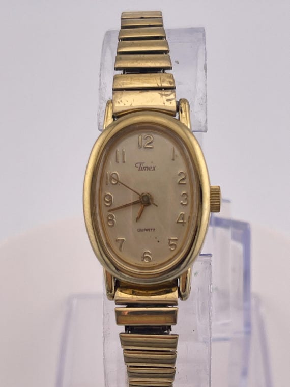 Timex Cavatina Ladies Quartz Gold-tone Oval Watch Champagne  display picture 2