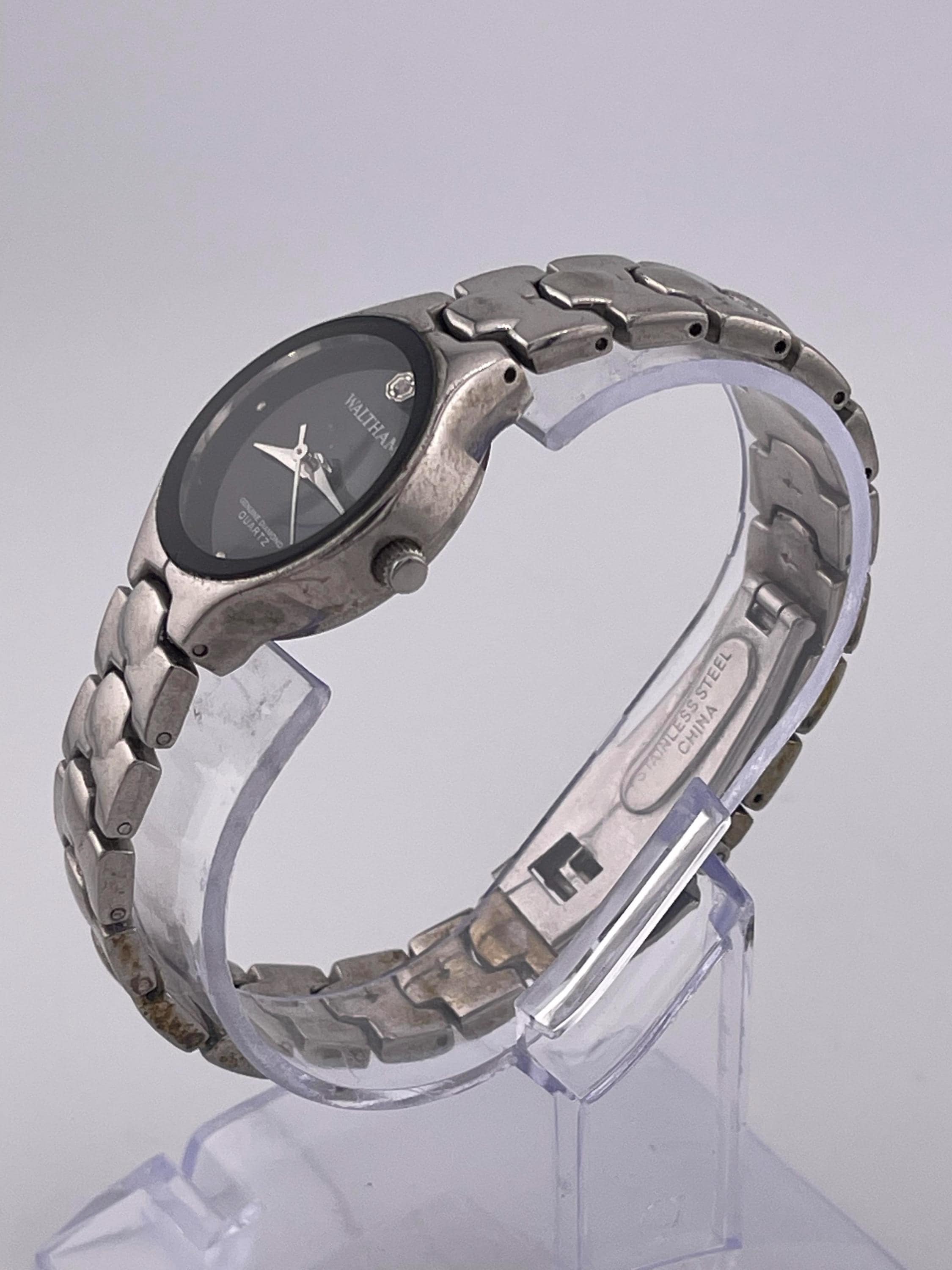 Waltham Diamond Womens Wristwatch Quartz Stainless Steel Back Japan Movt. Waltham Genuine Diamond Accent Vintage Quartz Watch – Japan  main image 4