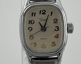 Timex T44 Silver Tone Rectangular Ladies Watch c.2000s