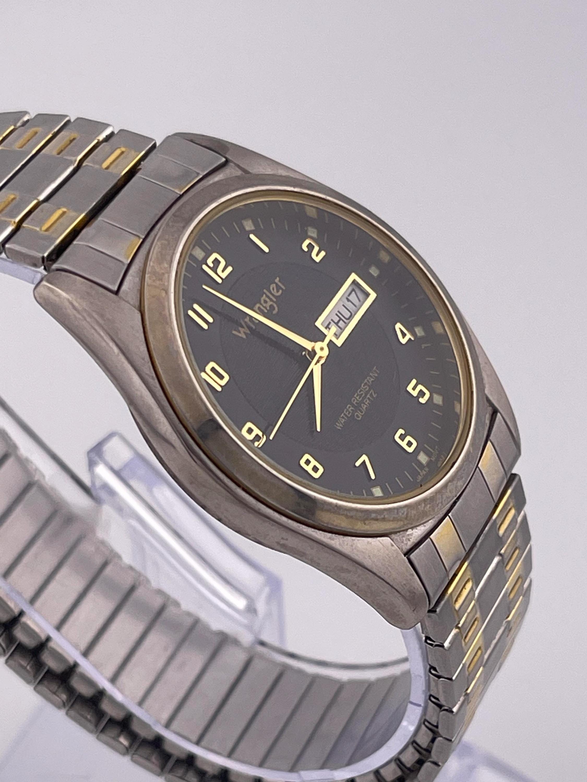 Vintage Wrangler Quartz Watch – Hero 9130 – Two-tone  display picture 3