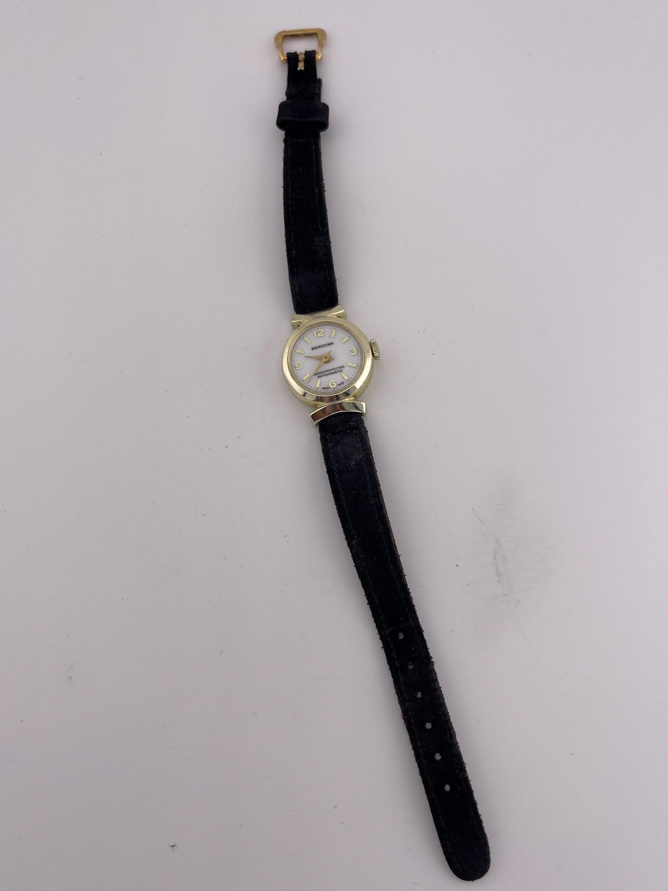 Bercona Antimagnetic Swiss Watch C 1950s Gold Tone 21mm 