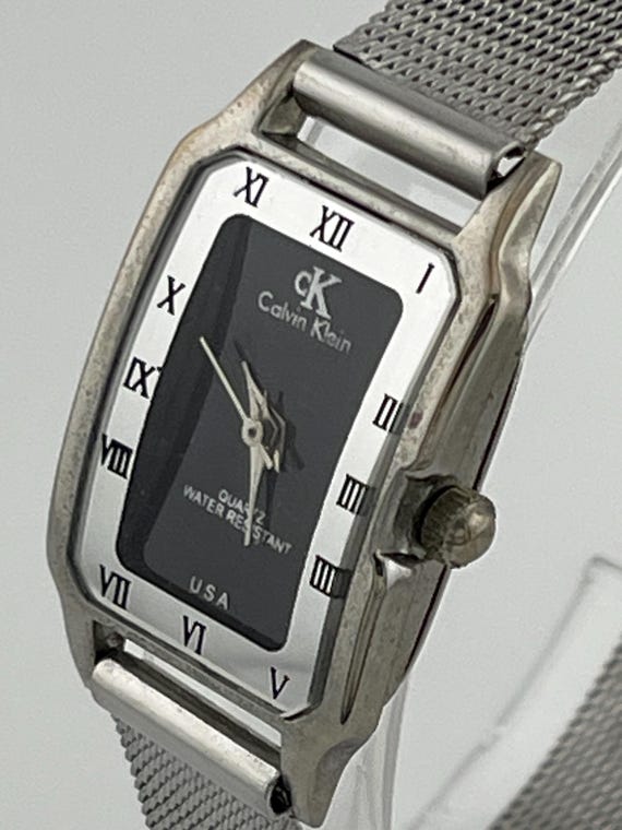 Calvin Klein Rectangular Black Dial Mesh Band Wat… - image 3