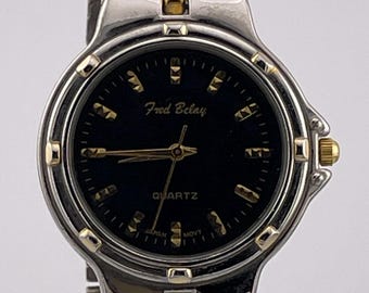 Vintage French JAZ Watch: Red Pearlescent Stripe, Black 