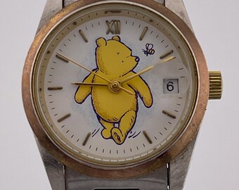 Classic Pooh Two-Tone Quartz Watch 25x31mm Disney Vintage c. 1990s