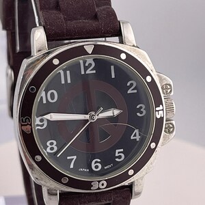 Brown Bora watch with silver and crystal face Bora Watch - Etsy main image 3