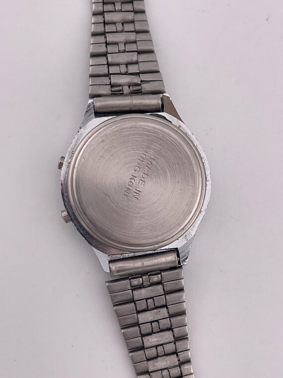 Manpierre Solid State Quartz Digital Silver-Tone … - image 8