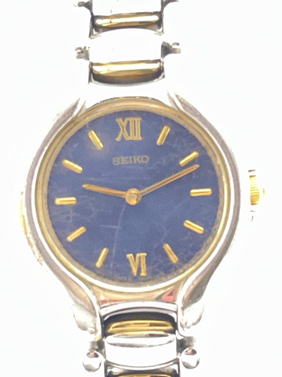 Seiko SXJW71 Two-tone Blue Dial Ladies Dress Watch C.2000s - Etsy