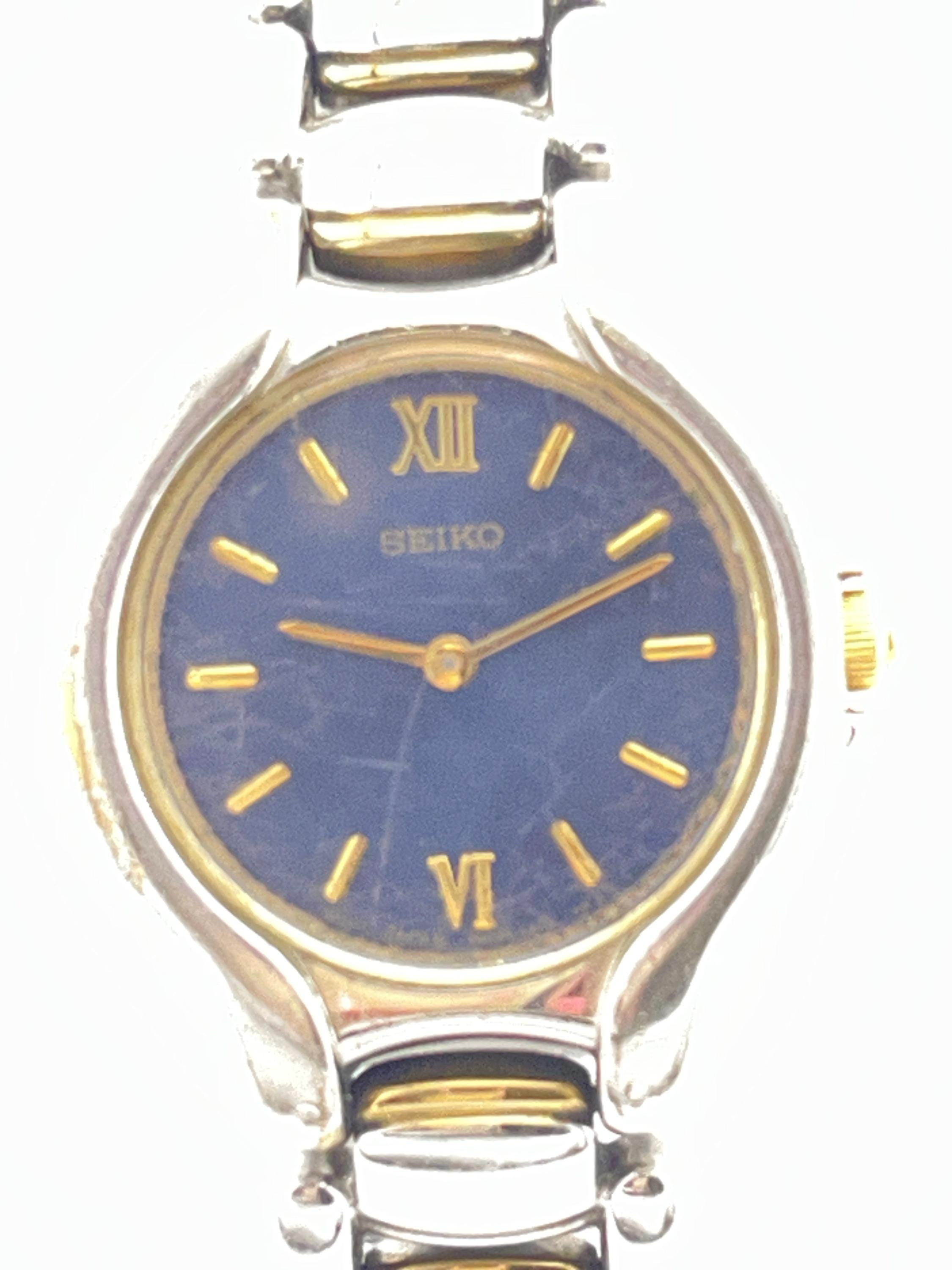 Seiko SXJW71 Two-tone Blue Dial Ladies Dress Watch C.2000s - Etsy