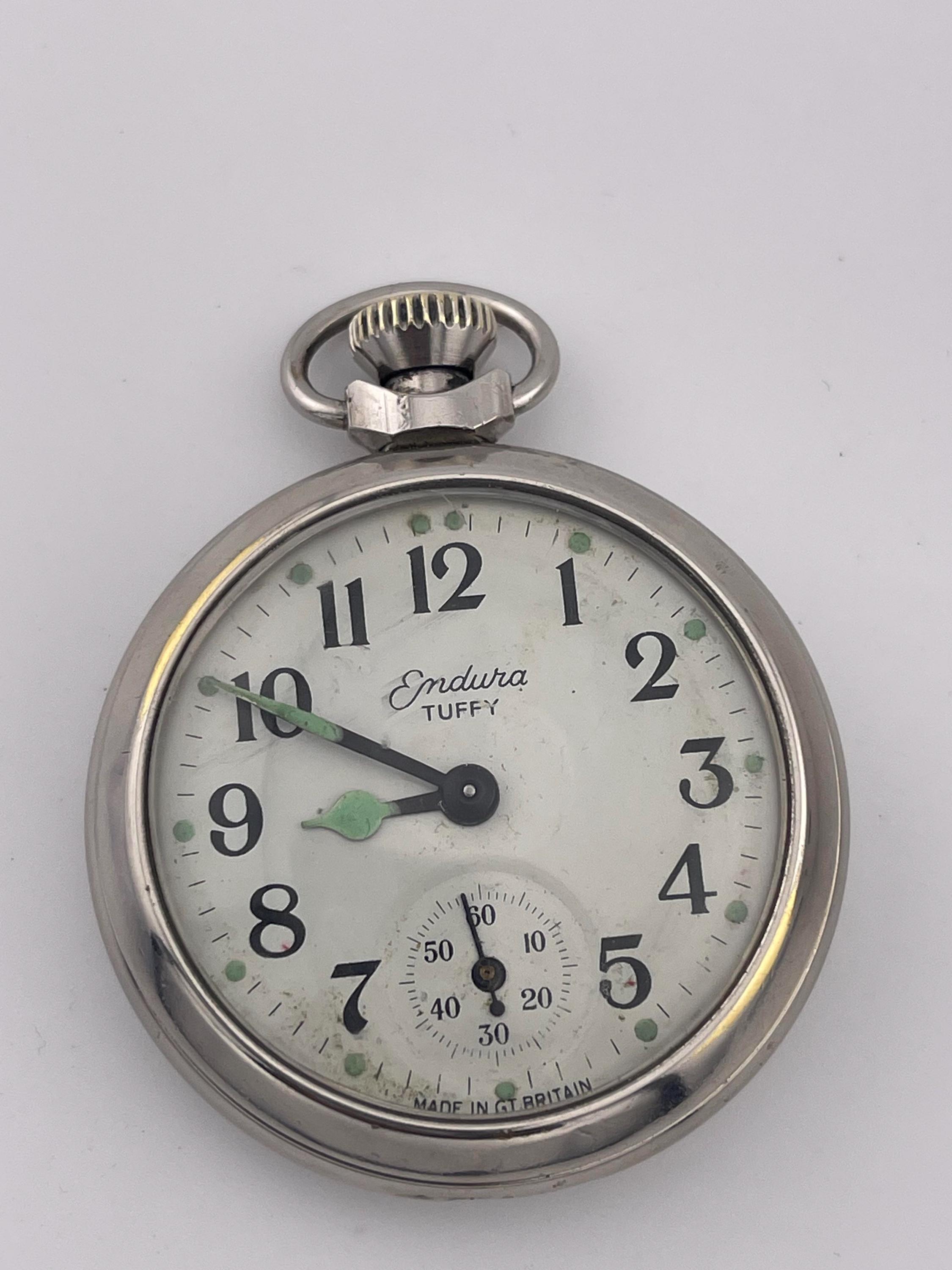 Endura Tuffy Vintage Pocket Watch – Luminous Hands & Dial  display picture 1