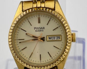 Pulsar Women’s Gold Tone Quartz Watch 9N00-X004 Roman Dial Japan Lady main image 2