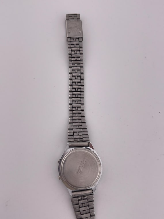 Manpierre Solid State Quartz Digital Silver-Tone … - image 10