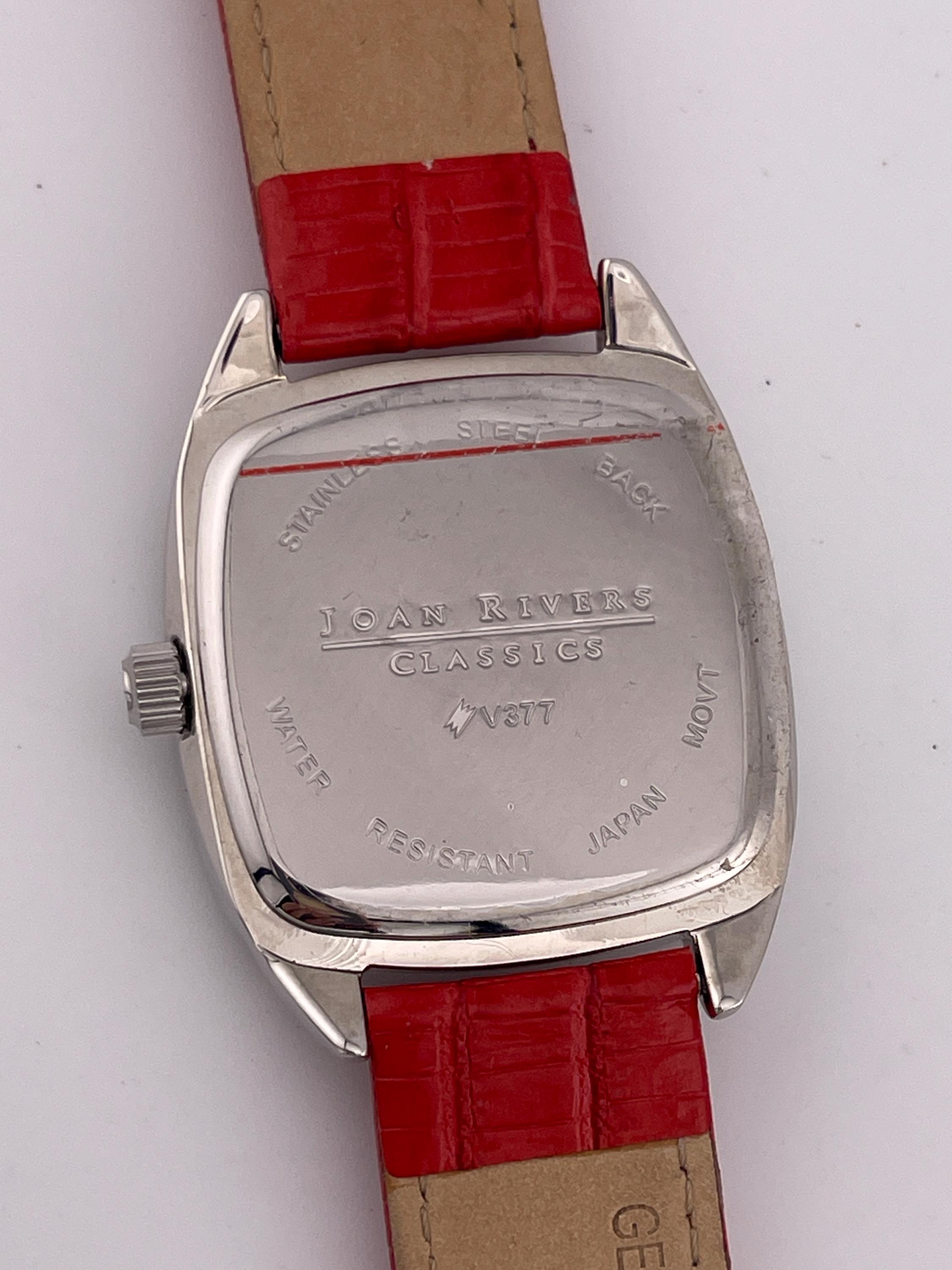 Joan Rivers Classics Collection Watch Dark Pink Need Battery 377 Japan Movement Joan Rivers Classics Women V377 Pave Tank Pink Leather 39mm  main image 3
