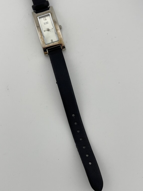 Nine & Co Silver Rectangular Leather Strap Quartz… - image 8