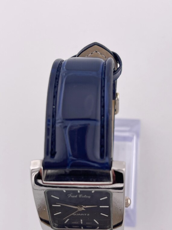 Vintage Fred Belay Rectangular Blue Dial Dress Wa… - image 5