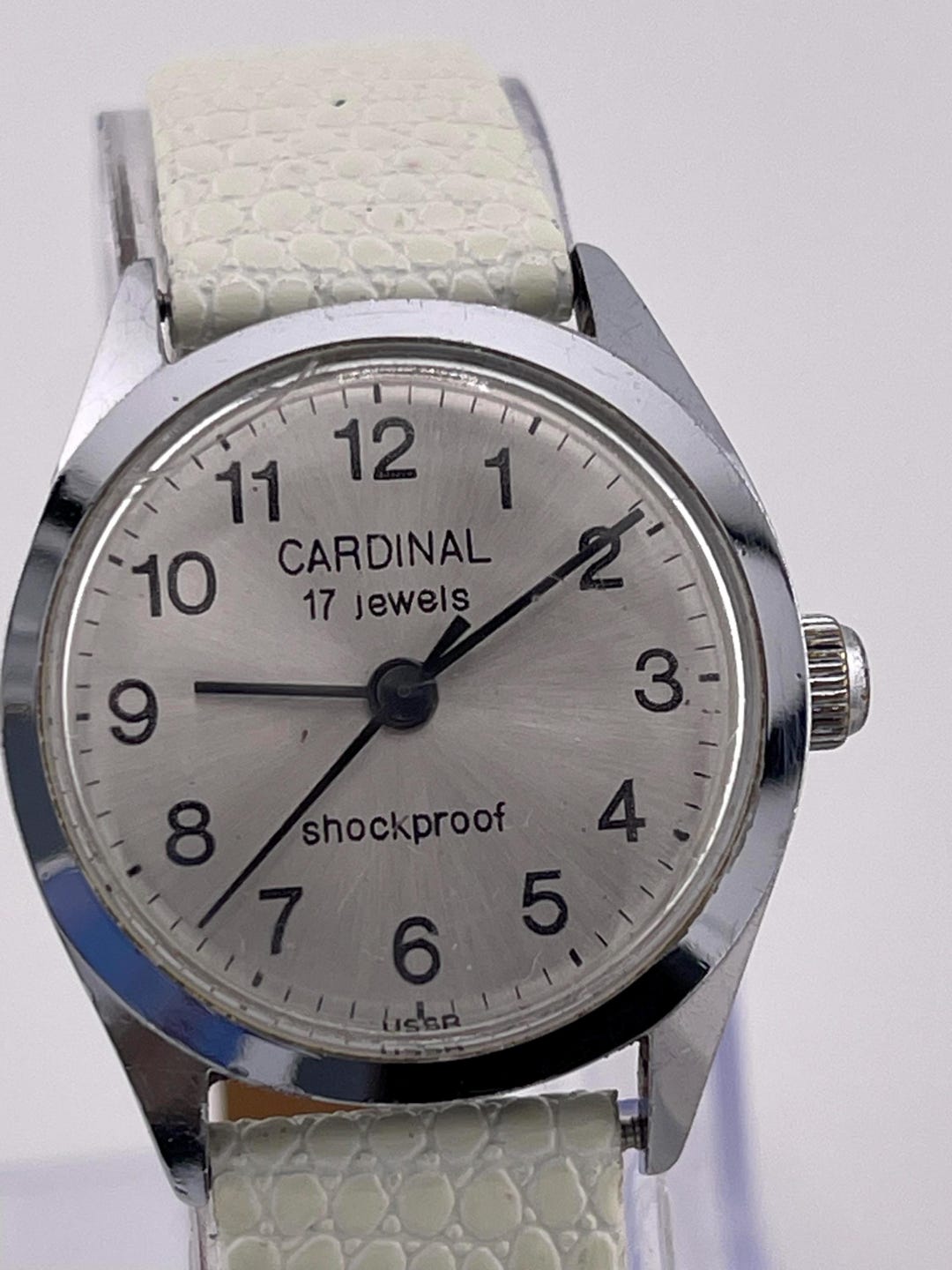 Cardinal 17 Jewels USSR Made Ladies Vintage Watch – Silver Dial, White ...