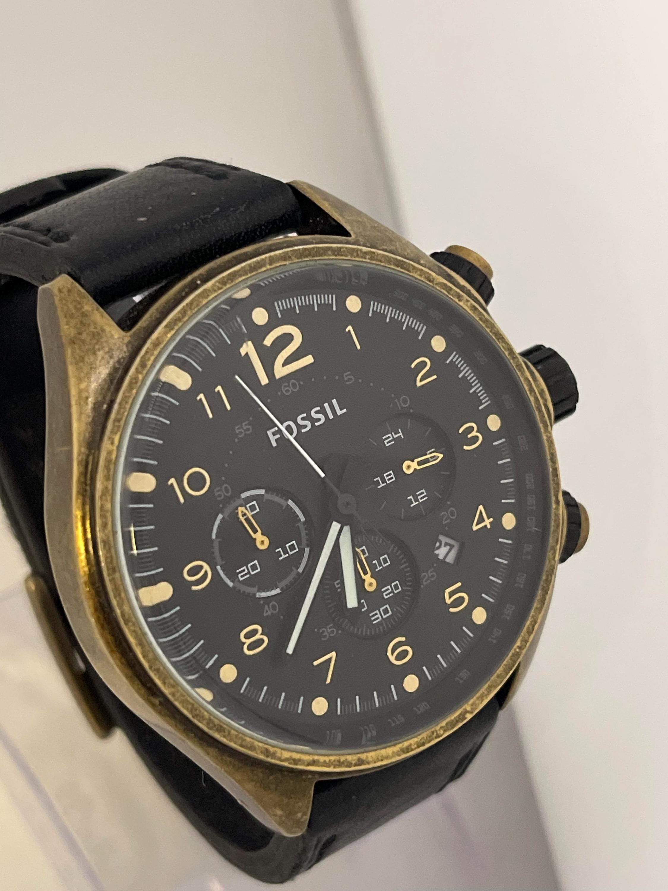 Vintage Fossil CH-2783 Men's Chronograph Watch – Gold-plated Case