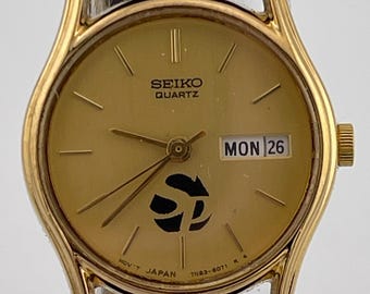 SEIKO 高級電池置時計 大理石 MCZ473 ヴィンテージ Seiko Quartz Gold Dress Watch C 1994 Ref 7N83 6021 Day Date