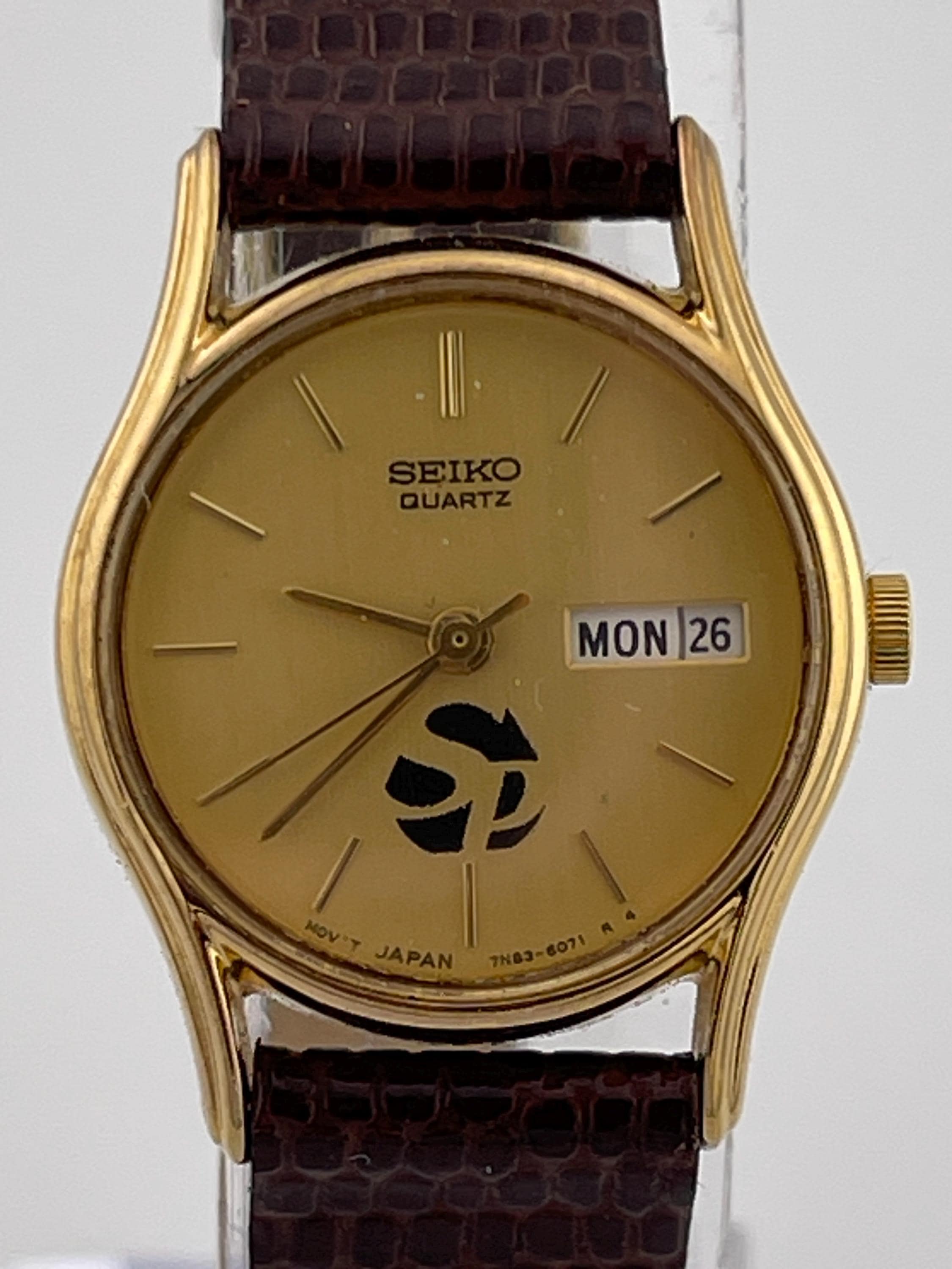 Seiko Quartz Gold Dress Watch C 1994 Ref 7N83 6021 Day Date