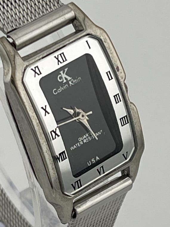 Calvin Klein Rectangular Black Dial Mesh Band Wat… - image 2