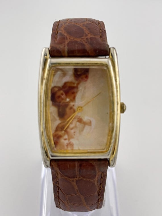 Classico Cherub Motif Rectangular Quartz Watch c.… - image 1