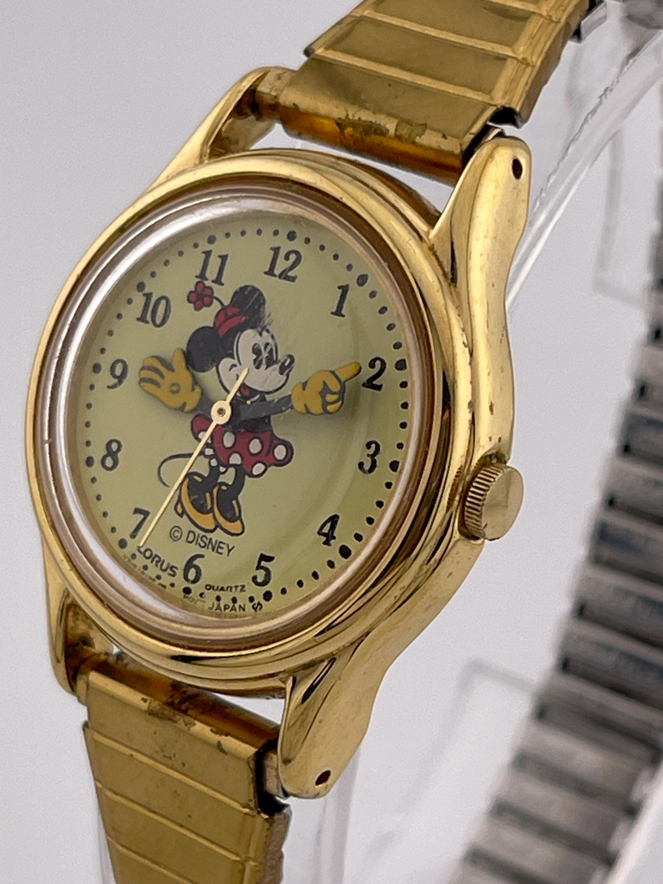 Vintage Lorus Disney Minnie Mouse Gold Tone Quartz Watch C 