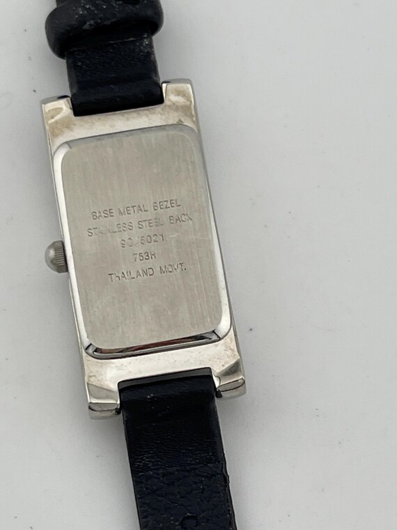 Nine & Co Silver Rectangular Leather Strap Quartz… - image 10