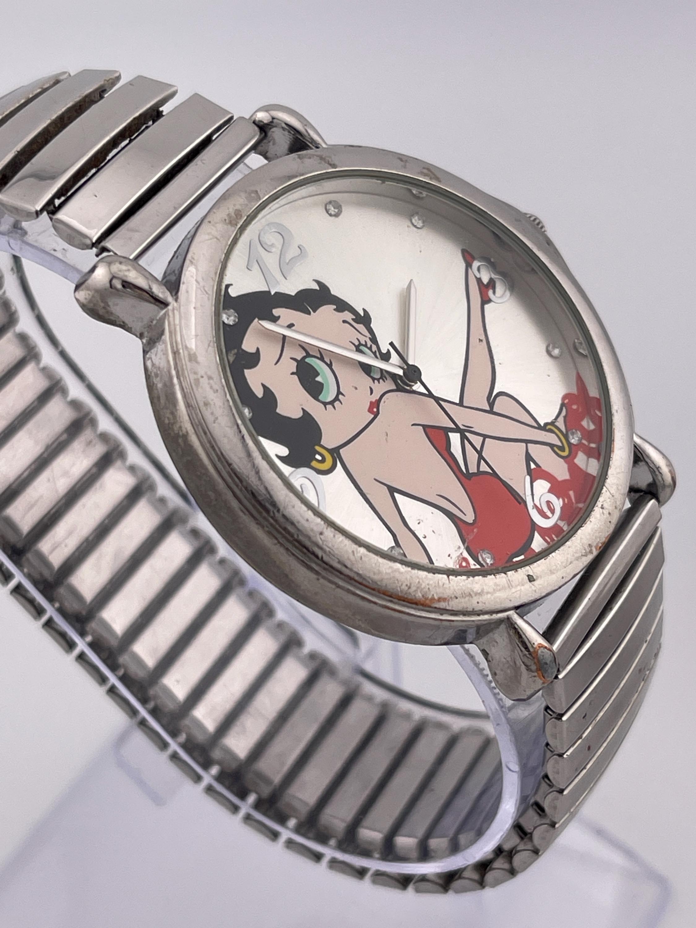 Betty Boop Silver Tone Cartoon Collectible Watch C.2018 – Retro