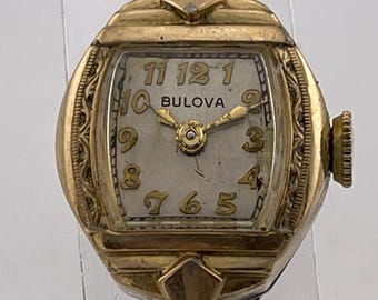 Bulova Ladies Art Deco Bracelet Watch c. 1940s–1950s | Gold Tone Swiss Mechanical
