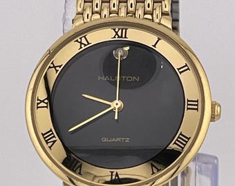 Halston Vintage Quartz Black Dial wristwatch – Japanese Made1980s