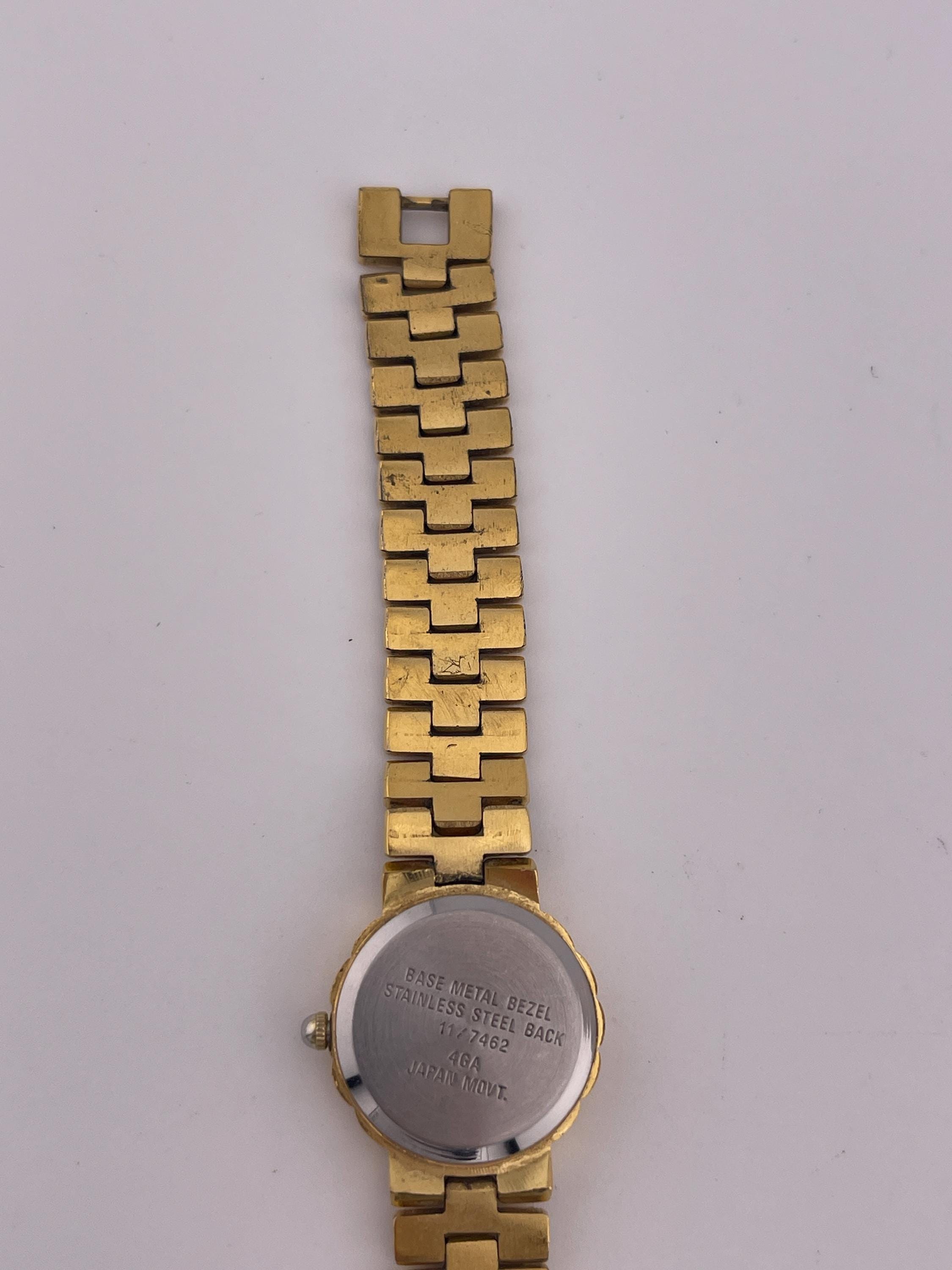 Anne Klein Gold-tone Women's Quartz Watch Black Dial Linked