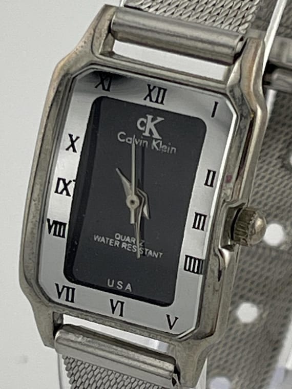 Calvin Klein Rectangular Black Dial Mesh Band Wat… - image 4