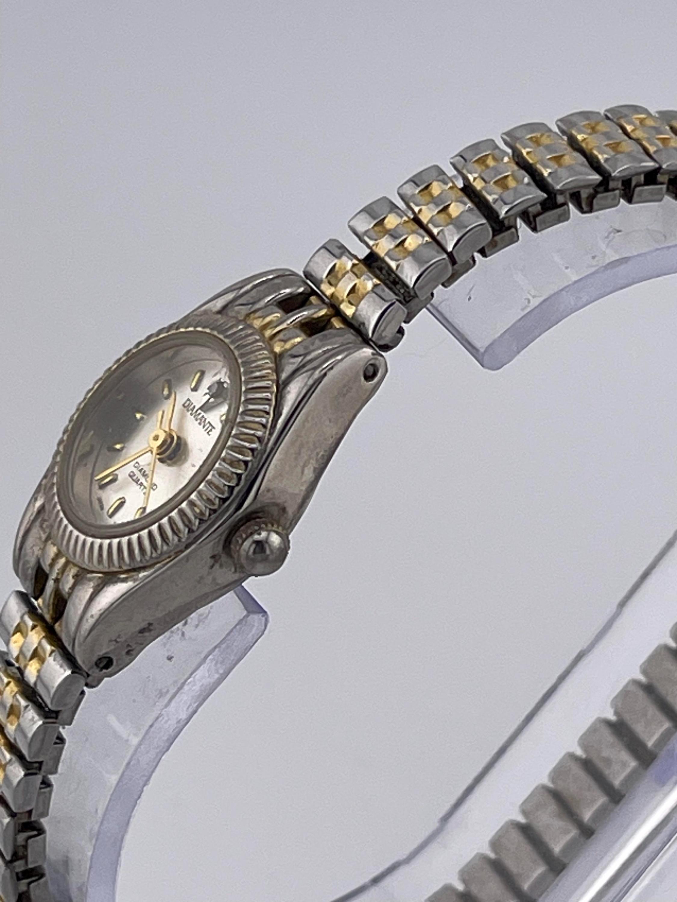 Vintage Diamante Diamond Quartz Watch–gold-tone Markers  display picture 1