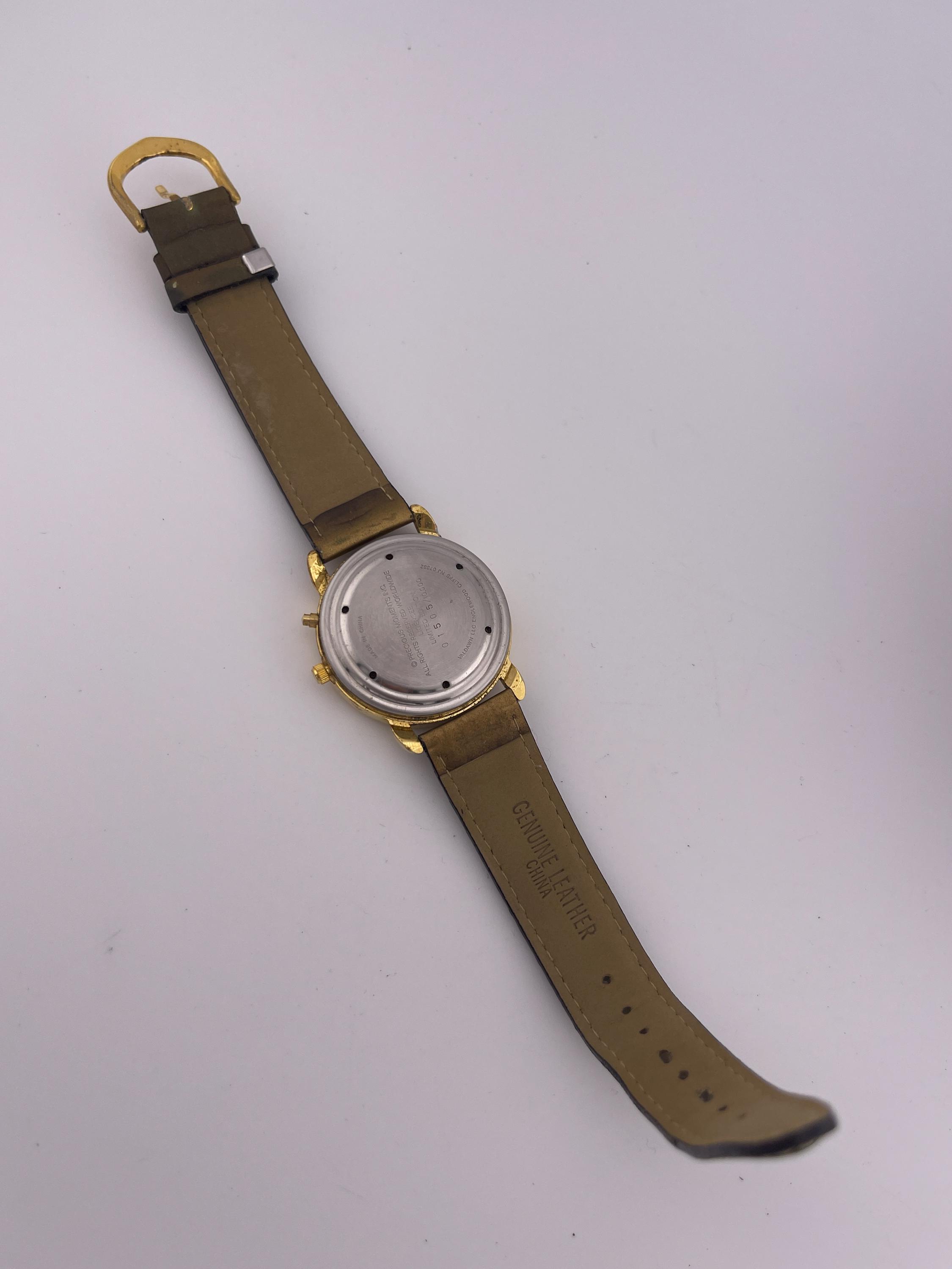 Valdawn Fluttering By To Say Hi Watch 2001 Gold Tone Stretch Needs Battery VTG Precious Moments by Valdawn LLC Limited Edition Watch 01505  main image 2