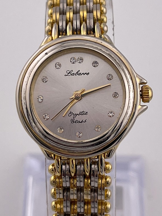 Labarre Paris 18K Gold Electroplated Crystal Dial Women's Watch C.1989   Two Tone Bracelet  Elegant Vintage Dress Watch - Etsy