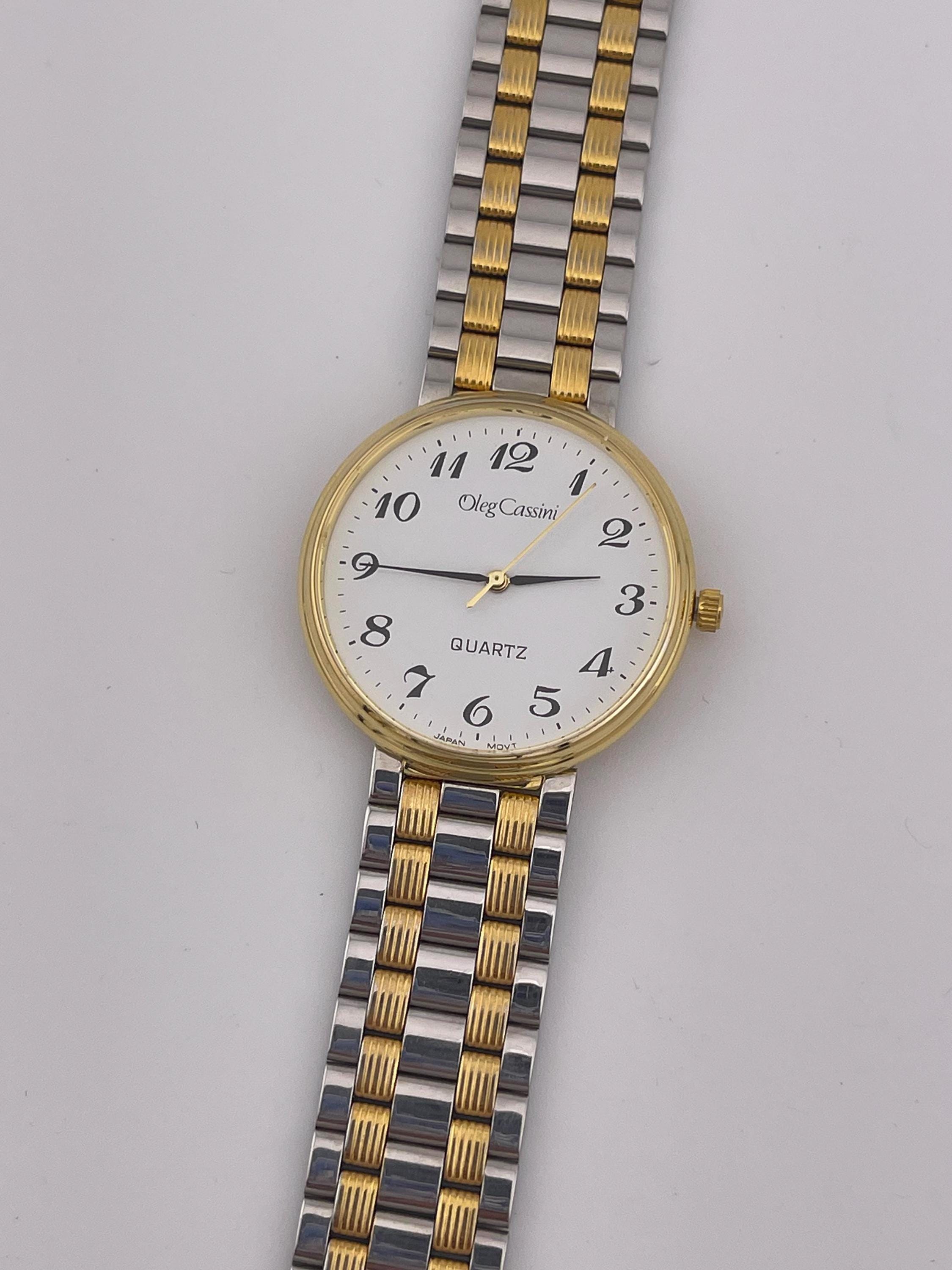 Oleg Cassini Wristwatch Quartz Dual Tone Analog Unisex Wrist Watch Japan Movt Vintage Oleg Cassini Ladies Watch | Designer Wedding Watches  main image 4