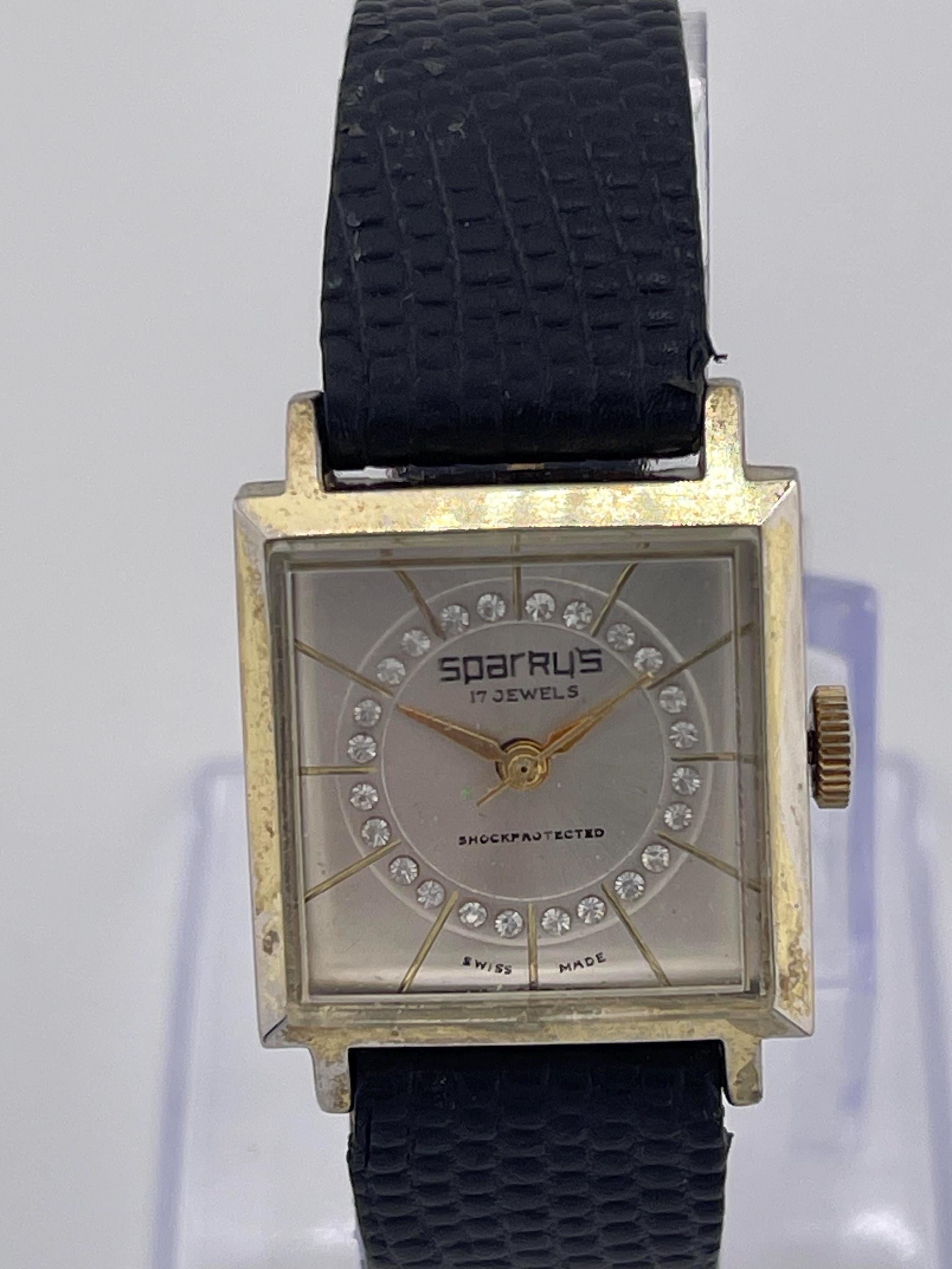 VINTAGE SPARKY’S GOLD TONE MECHANICAL MANUAL SWISS WATCH STRETCH BAND WORKING Vintage Gold Watch Stretch Band - Etsy main image 3