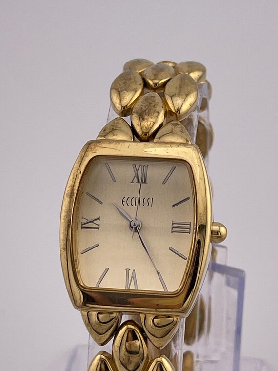 Vintage Ecclissi Gold Tone Bracelet Watch 80011 C.1990s  display picture 3