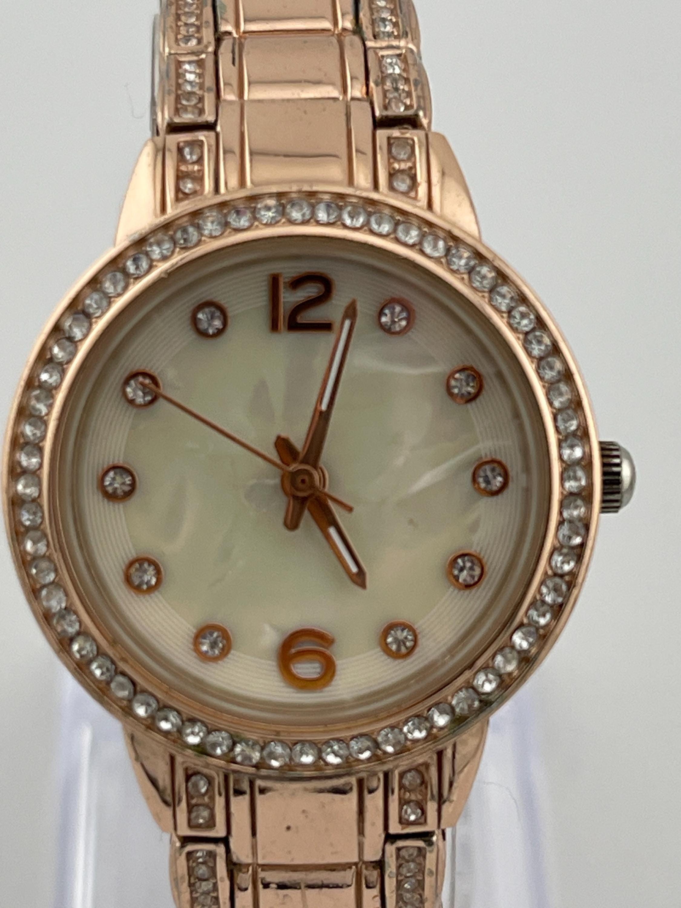 ladies rose gold dress watch FMD Crystal MOP FSLS035 C.2010s Wrist watches