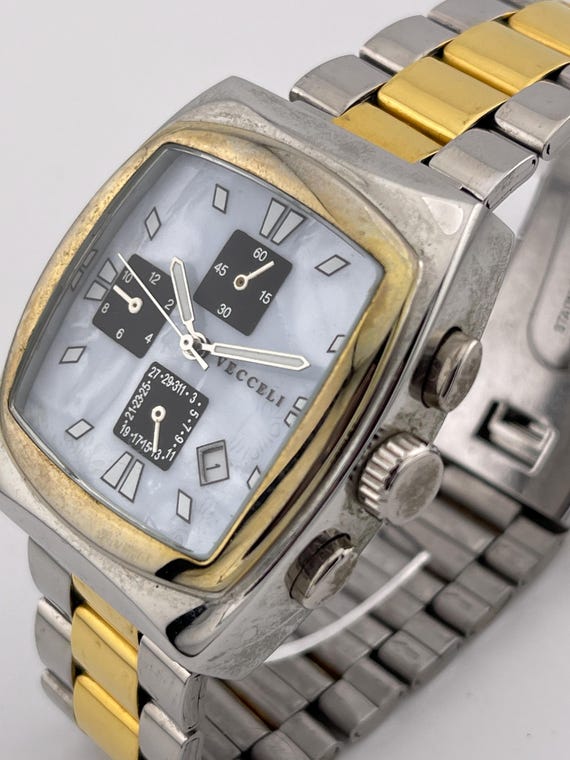 Vecceli Rectangular Two Tone Quartz Multi Functio… - image 3