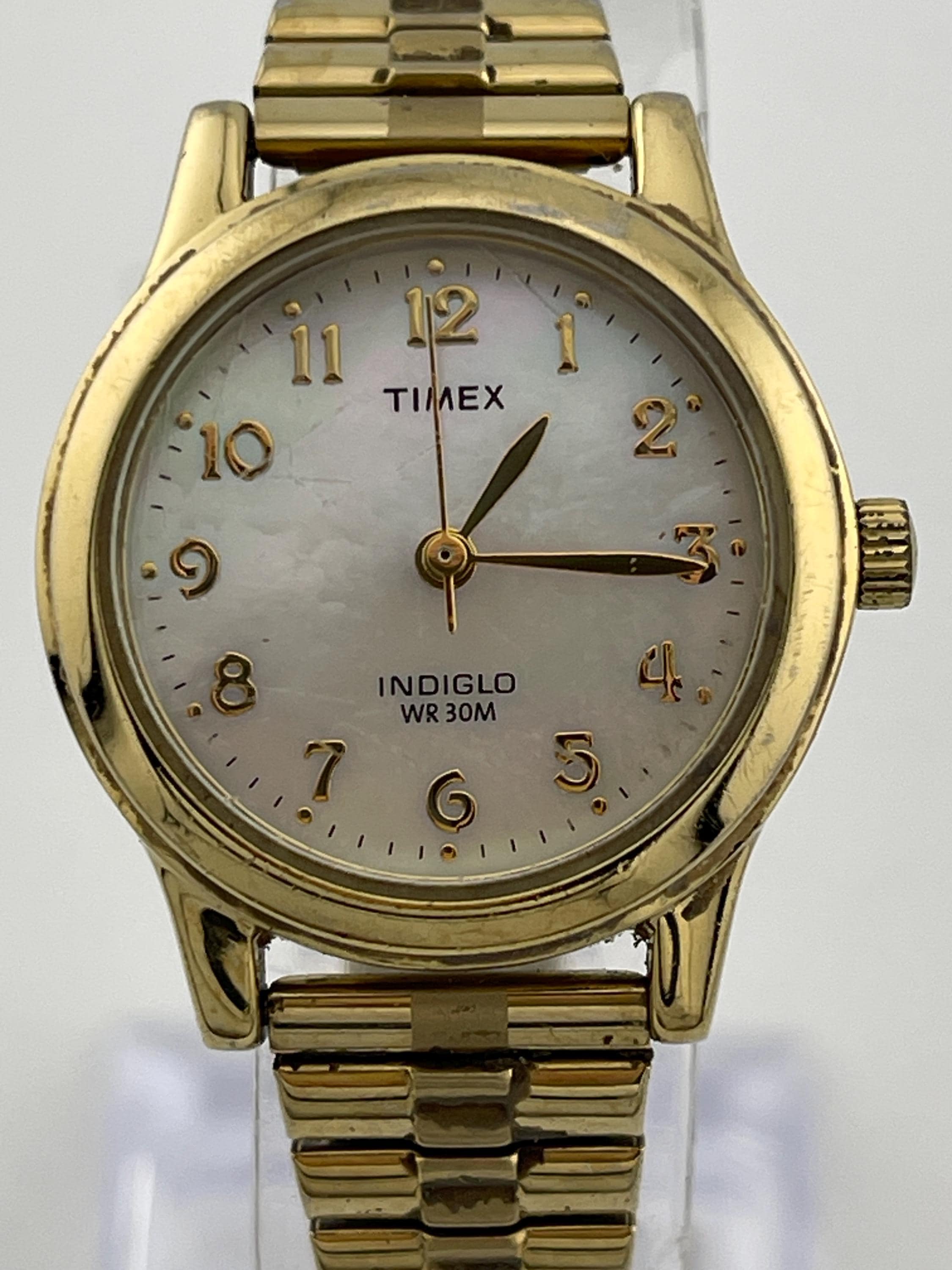 Timex Indiglo with mother of pearl face Timex Indiglo Watch Womens 25mm Mother of Pearl Dial Silver  main image 2