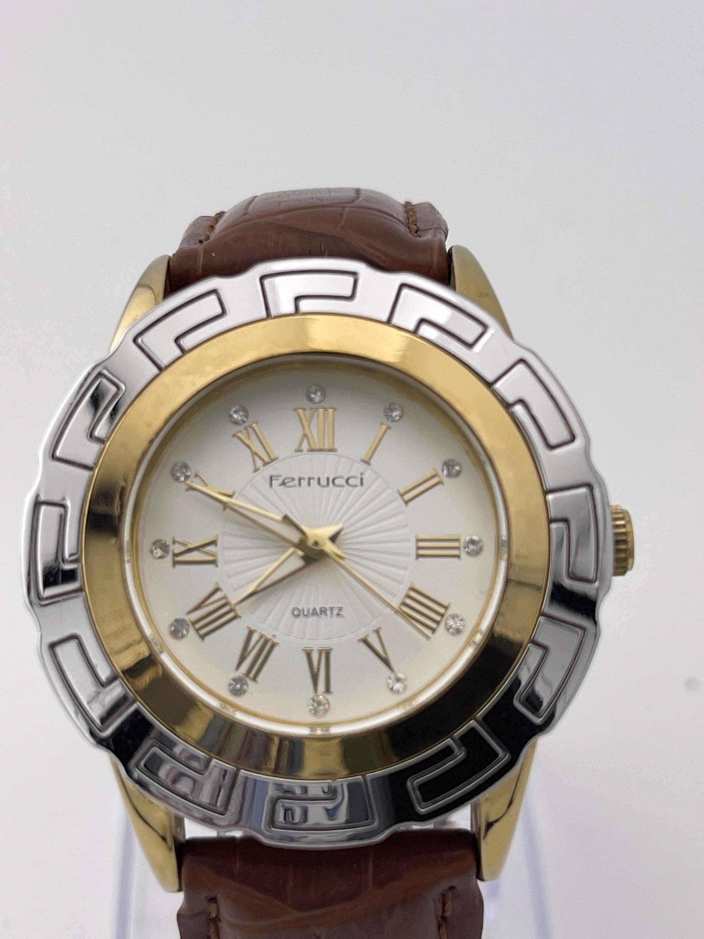 Ferrucci 09002A Women's Quartz Watch – Two-tone Case, Brown